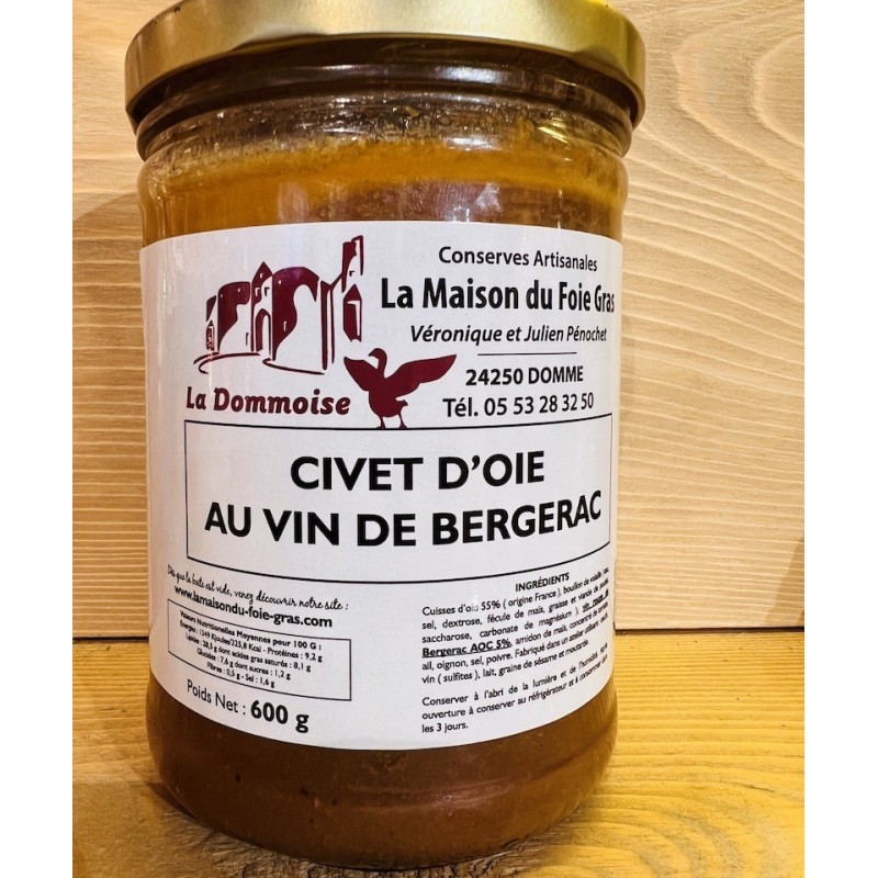 Civet d'Oie au vin de Bergerac - 600g