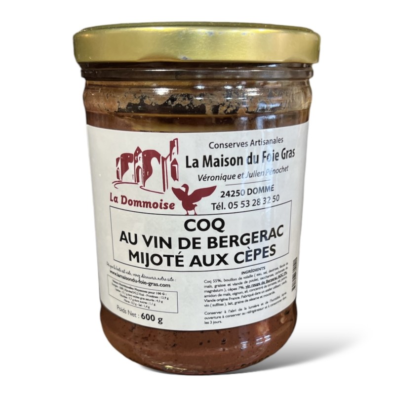 Coq au vin de Bergerac mijoté aux Cèpes - 600g