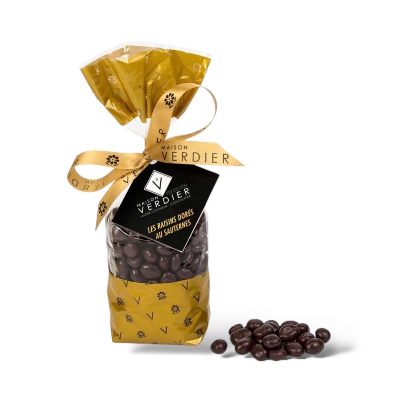 Raisins dores au Sauterne enrobes de Chocolat