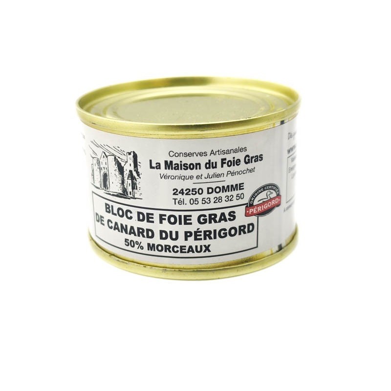 Bloc de foie gras de canard avec 50% de morceaux